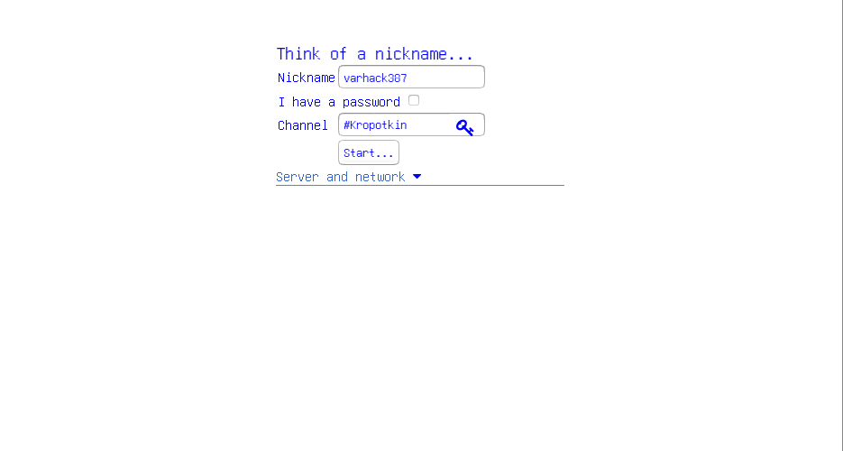 Kropotkin Varia IRC Screengrab